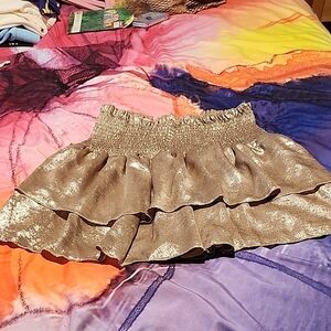 Source Unknown Shimmering Silver Mini Skirt